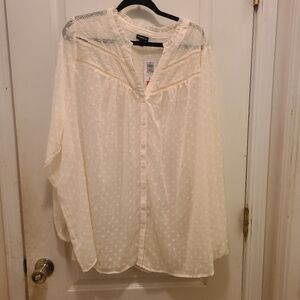 Torrid NWT White Lace Long Sleeve Blouse